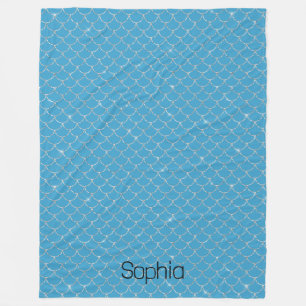 Couverture Polaire Nom de la sirène bleue Silver Aqua