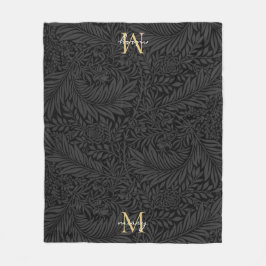 Couverture Polaire Nom de l'animal de compagnie Black Botanical Gold 