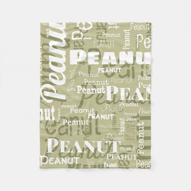 Couverture Polaire Nom de l'animal Motif Sage Green White Small (Devant)