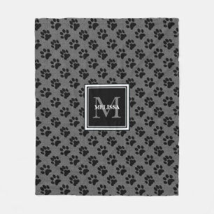 Couverture Polaire Nom de monogramme de la famille des pattes de chie