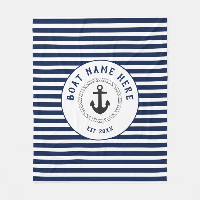 Couverture Polaire Nom du bateau de Ancre nautique (Devant)