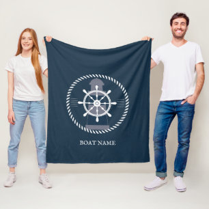 Couverture Polaire Nom du bateau nautique Marine Bleu