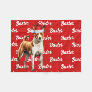 Couverture Polaire Nom du chien Basenji Motif Noël