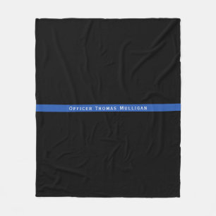 Couverture Polaire Nom du monogramme de la ligne bleue mince de la po