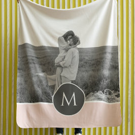 Couverture Polaire Nom et photo personnalisés minimalistes Pastel Pin
