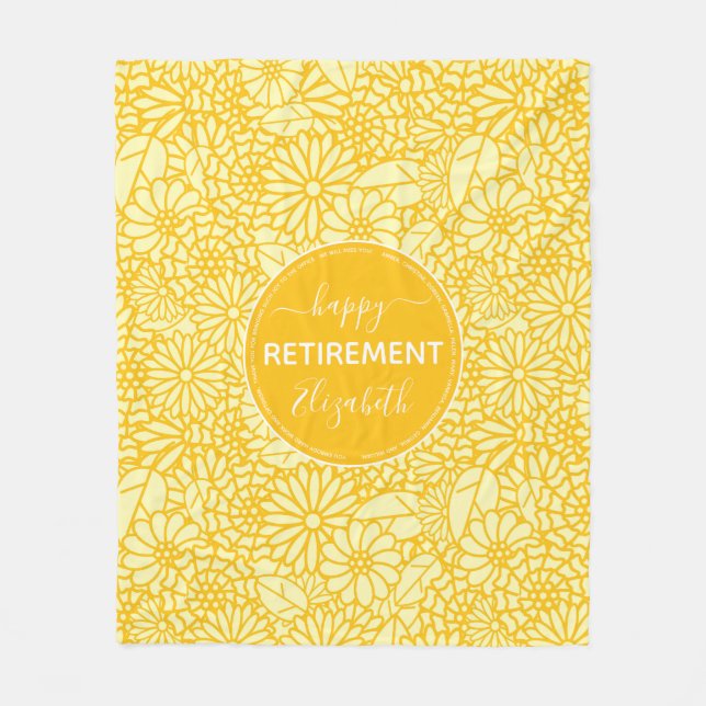 Couverture Polaire Nom floral jaune de la retraite (Devant)