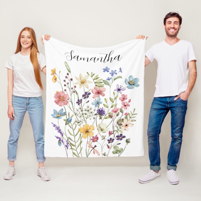 Couverture Polaire Nom floral rose (En situation)