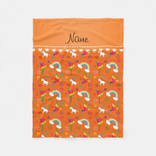 Couverture Polaire Nom gymnastique orangée arc-en-ciel licorne