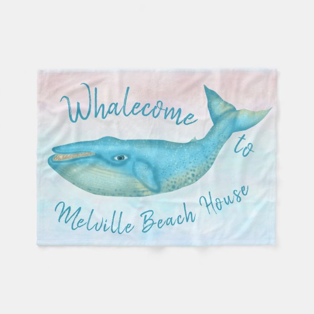 Couverture Polaire Nom nautique de Whalecome | de baleine bleue de (Devant (Horizontal))