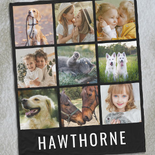 Couverture Polaire Nom personnalisé 9 Collage photo