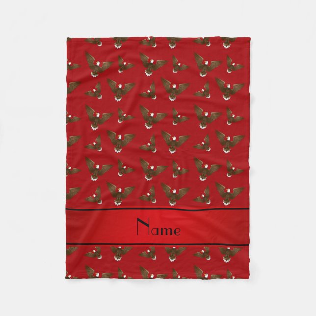 Couverture Polaire Nom personnalisé aigle rouge (Devant)