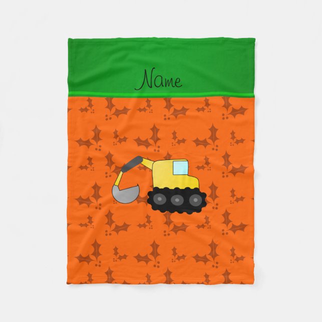 Couverture Polaire Nom personnalisé backhoe orange saint (Devant)