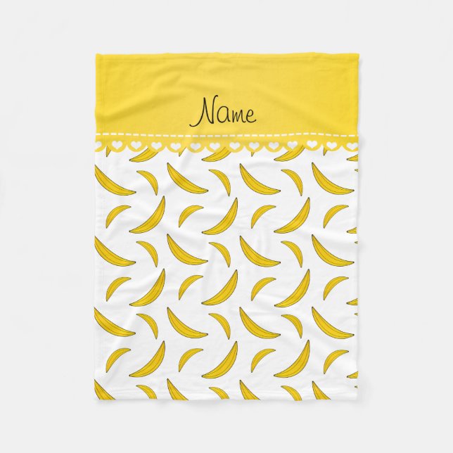 Couverture Polaire Nom personnalisé bananes blanches (Devant)
