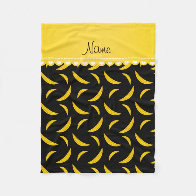 Couverture Polaire Nom personnalisé bananes noires (Devant)