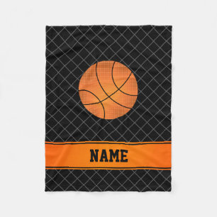 Couverture Polaire Nom personnalisé basketball noir croix croustilla