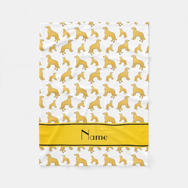 Couverture Polaire Nom personnalisé blanc Golden Retriever chiens (Devant)