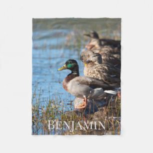 Couverture Polaire Nom personnalisé Canards colverts