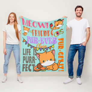 Couverture Polaire Nom personnalisé Cat Blanket cadeau pour les Amour