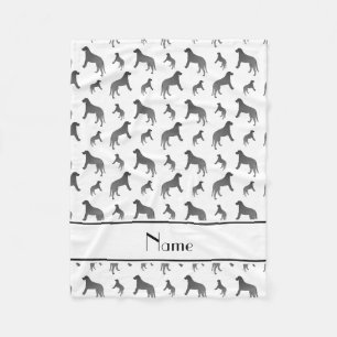 Couverture Polaire Nom personnalisé chien de loup irlandais blanc
