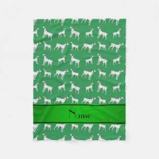 Couverture Polaire Nom personnalisé Chiens dalmatiens verts