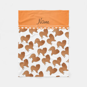 Couverture Polaire Nom personnalisé Chiens de chow blanc chow