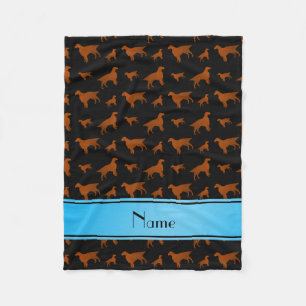Couverture Polaire Nom personnalisé Chiens de soie irlandaise noire
