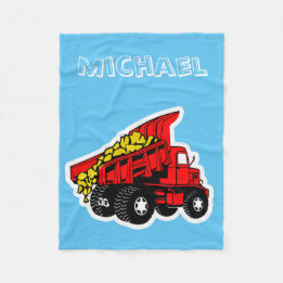 Couverture Polaire Nom personnalisé de garçons des camions |
