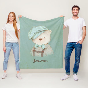 Couverture Polaire Nom personnalisé de l'ours en peluche