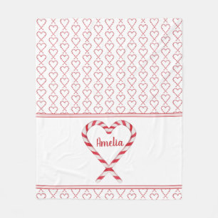 Couverture Polaire Nom personnalisé de Noël mignon Sucre de canne Coe