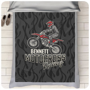 Couverture Polaire Nom personnalisé Dirt Vélo Rider Motocross Racing