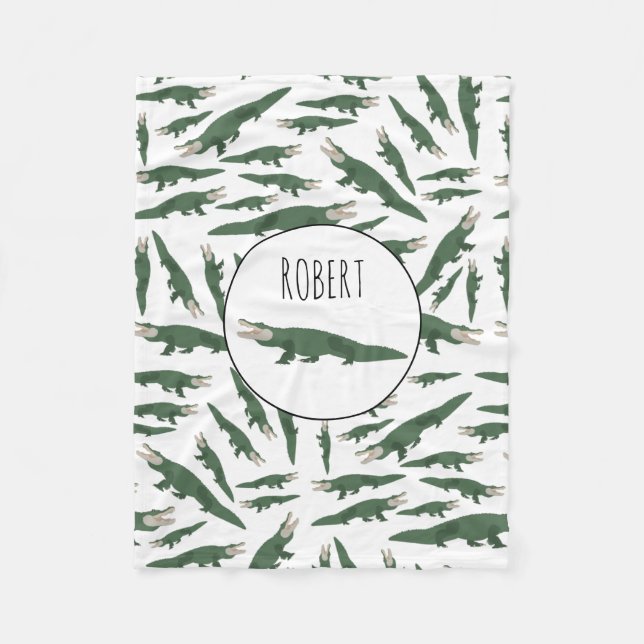 Couverture Polaire Nom personnalisé du Motif crocodile de l'alligator (Devant)