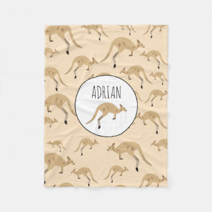 Couverture Polaire Nom personnalisé du Motif Kangaroo australien