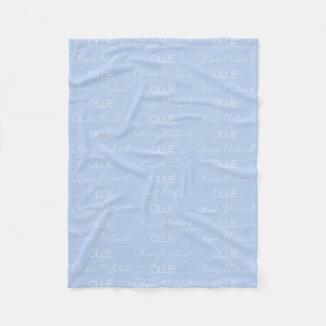 Couverture Polaire Nom personnalisé Enfants Blanche polaire (Devant)