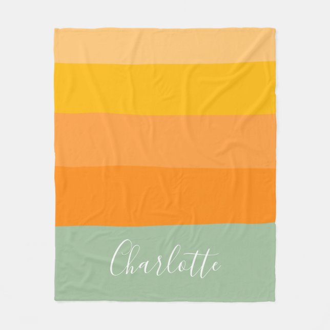 Couverture Polaire Nom personnalisé Été Warm Peach Yellow Sage (Devant)