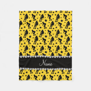 Couverture Polaire Nom personnalisé étoiles de derby à rouleau jaune