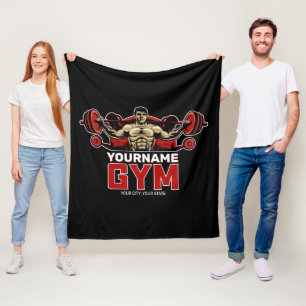 Couverture Polaire NOM personnalisé Fitness Accueil GYM Poids Lifting