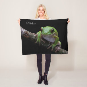 Couverture Polaire Nom personnalisé Grenouille Blanche polaire