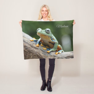 Couverture Polaire Nom personnalisé Grenouille Blanche polaire