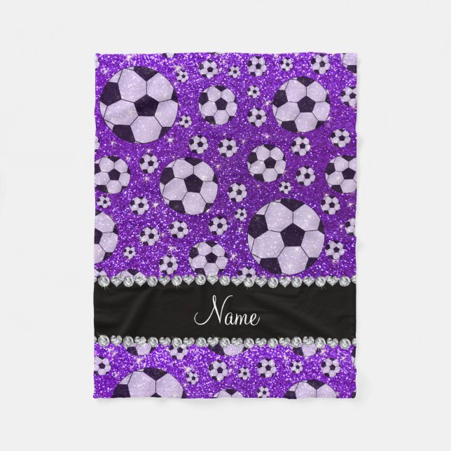 Couverture Polaire Nom personnalisé Indigo violet parties scintillant (Devant)