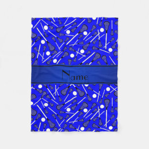 Couverture Polaire Nom personnalisé lacrosse bleue