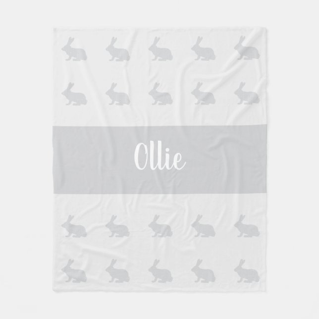 Couverture Polaire Nom personnalisé lapin lapin lapin lancer tapis (Devant)