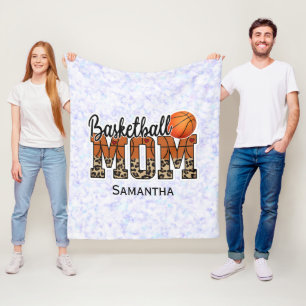 Couverture Polaire Nom personnalisé Maman de basket-ball   Fête des m