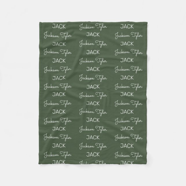 Couverture Polaire Nom personnalisé moderne Fleece Bébé Blanket (Devant)