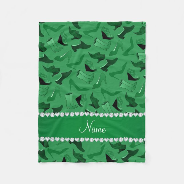 Couverture Polaire Nom personnalisé motif de chaussures pour femmes v (Devant)