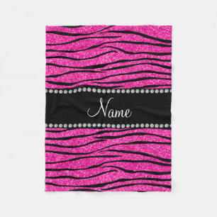 Couverture Polaire Nom personnalisé néon parties scintillant rose-c