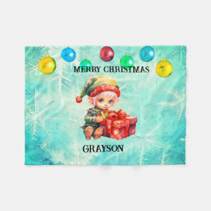 Couverture Polaire Nom personnalisé Noël