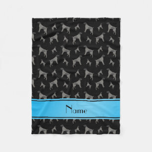 Couverture Polaire Nom personnalisé noir Allemand À poils durs Pointe