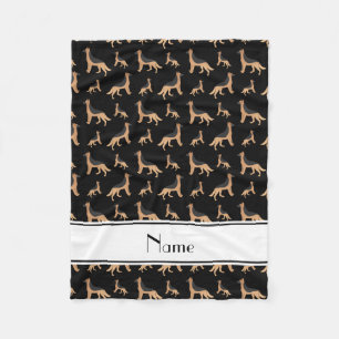 Couverture Polaire Nom personnalisé noir Allemand Berger chiens