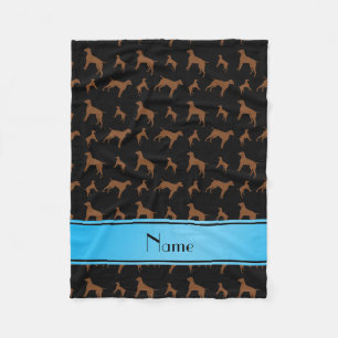 Couverture Polaire Nom personnalisé noir Allemand short pointeur chie