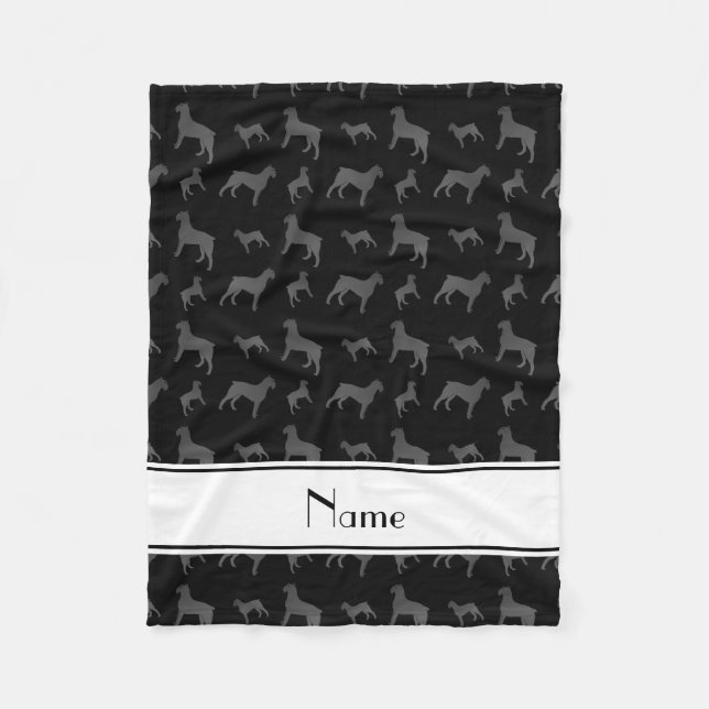 Couverture Polaire Nom personnalisé noir Giant Schnauzer chiens (Devant)